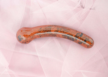 MAHOGANY OBSIDIAN YONI WAND - THE PEARL VELVET - Yoni Wanderland
